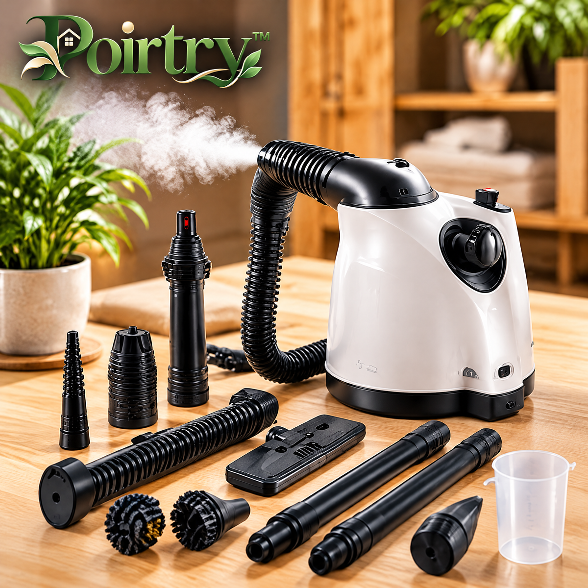 Poirtry™ Multi-Purpose Handheld Steam Cleaner with Extended Hose & Cleaning Attachments