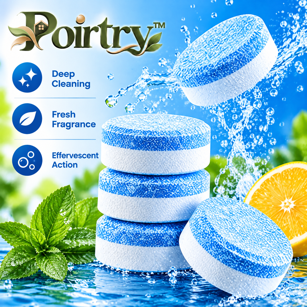 Poirtry™ Effervescent Cleaning Tablets – Concentrated Dissolving Cleaning Tablets for Household Use