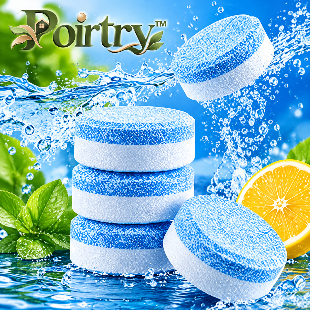 Poirtry™ Effervescent Cleaning Tablets – Concentrated Dissolving Cleaning Tablets for Household Use