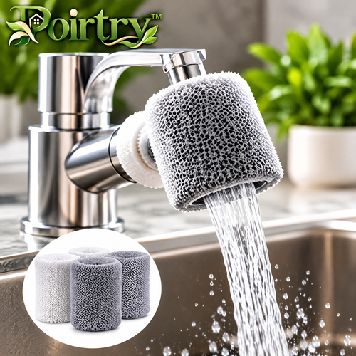 Poirtry™ Faucet Cleaning Sponge Sleeve – Reusable Mesh Scrubber for Faucet & Fixture Care